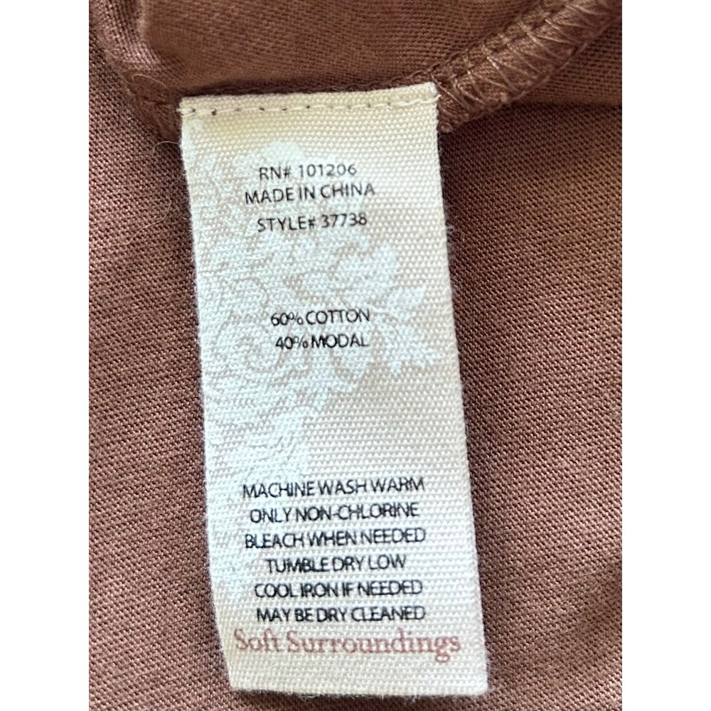 Soft Surroundings Brown Cotton Modal Sleeveless Maxi Dress Pockets Petite Large - Picture 5 of 12